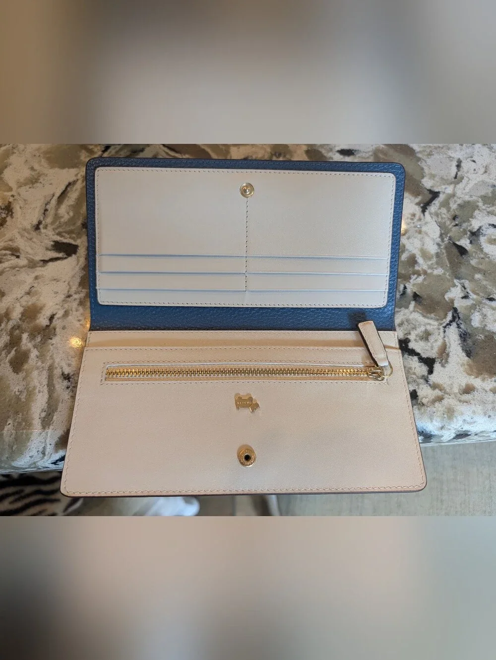 RADLEY LONDON Among The Trees Large Bifold Wallet French Blue Like New
